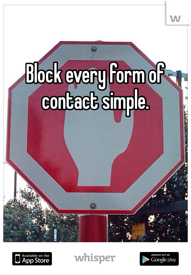 Block every form of contact simple. 