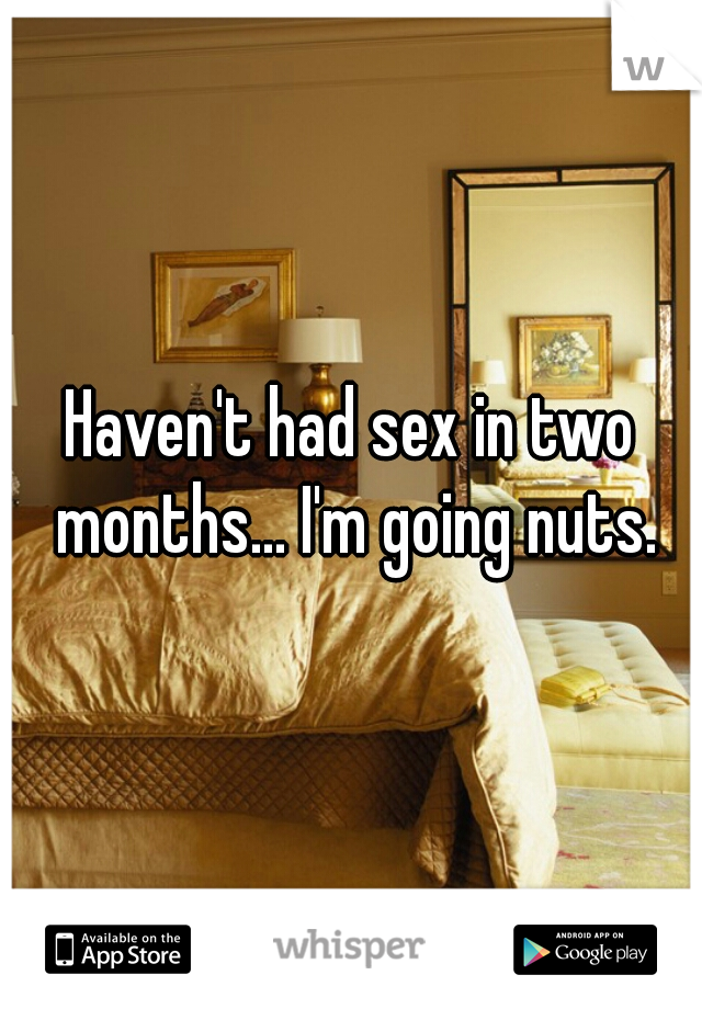 Haven't had sex in two months... I'm going nuts.