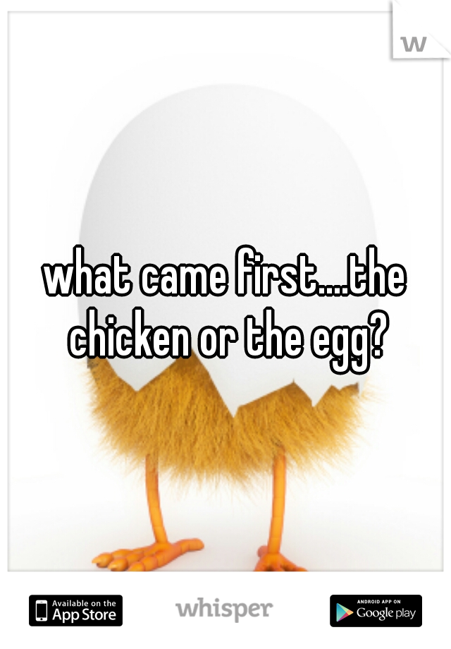 what came first....the chicken or the egg?