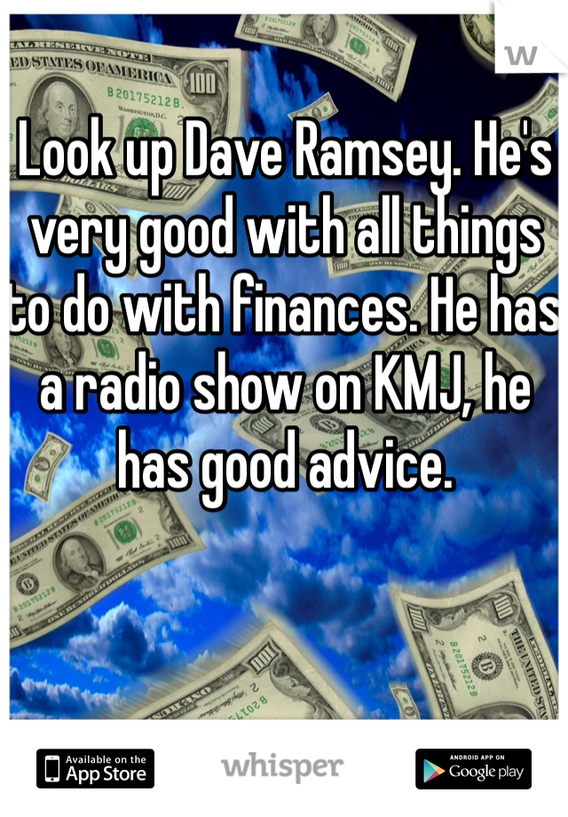 Look up Dave Ramsey. He's very good with all things to do with finances. He has a radio show on KMJ, he has good advice.