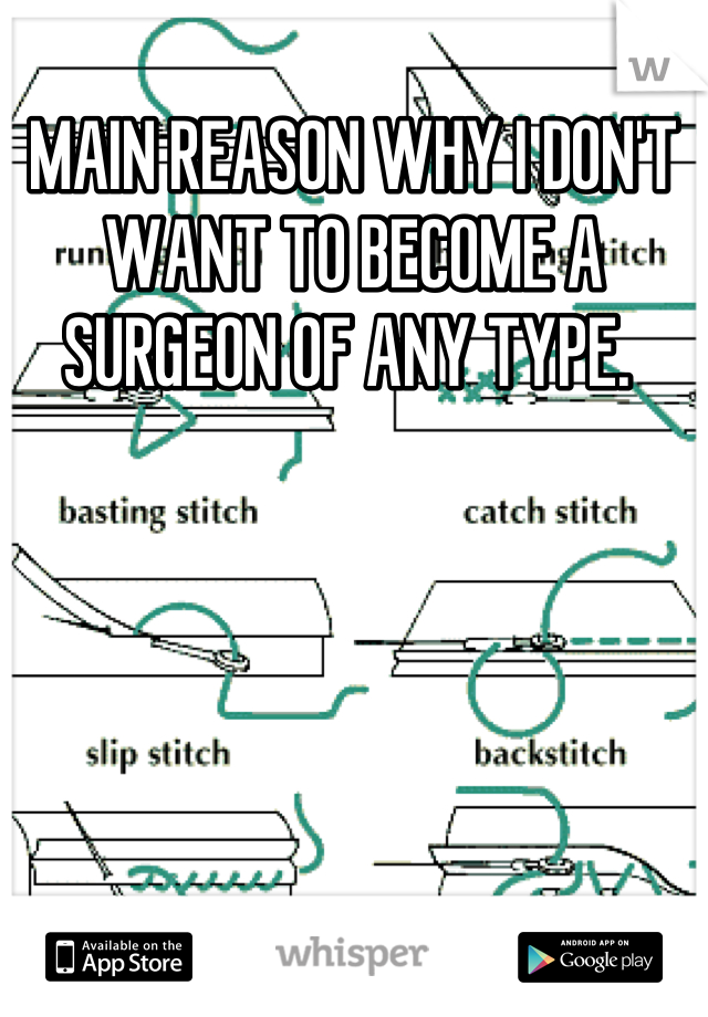 MAIN REASON WHY I DON'T WANT TO BECOME A SURGEON OF ANY TYPE. 