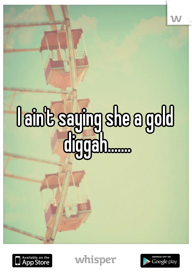 I ain't saying she a gold diggah.......