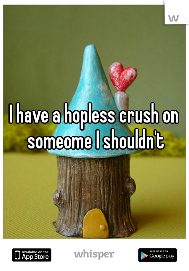 I have a hopless crush on someome I shouldn't