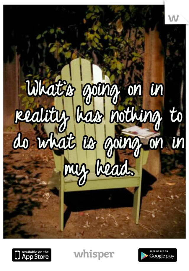 What`s going on in reality has nothing to do what is going on in my head.