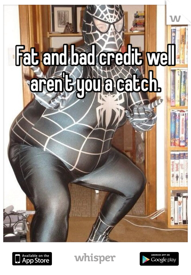 Fat and bad credit well aren't you a catch.