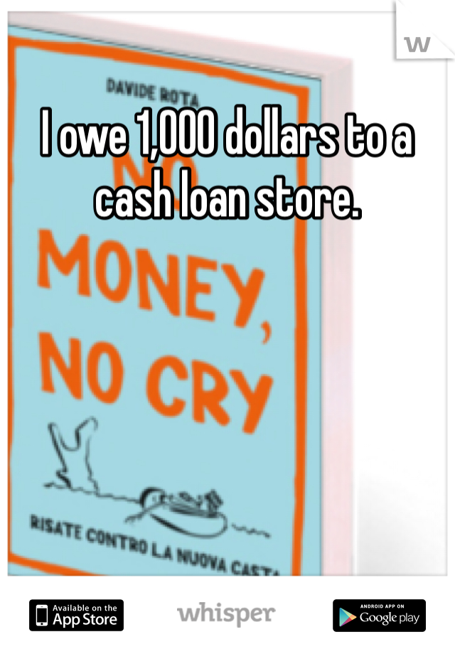 I owe 1,000 dollars to a cash loan store. 