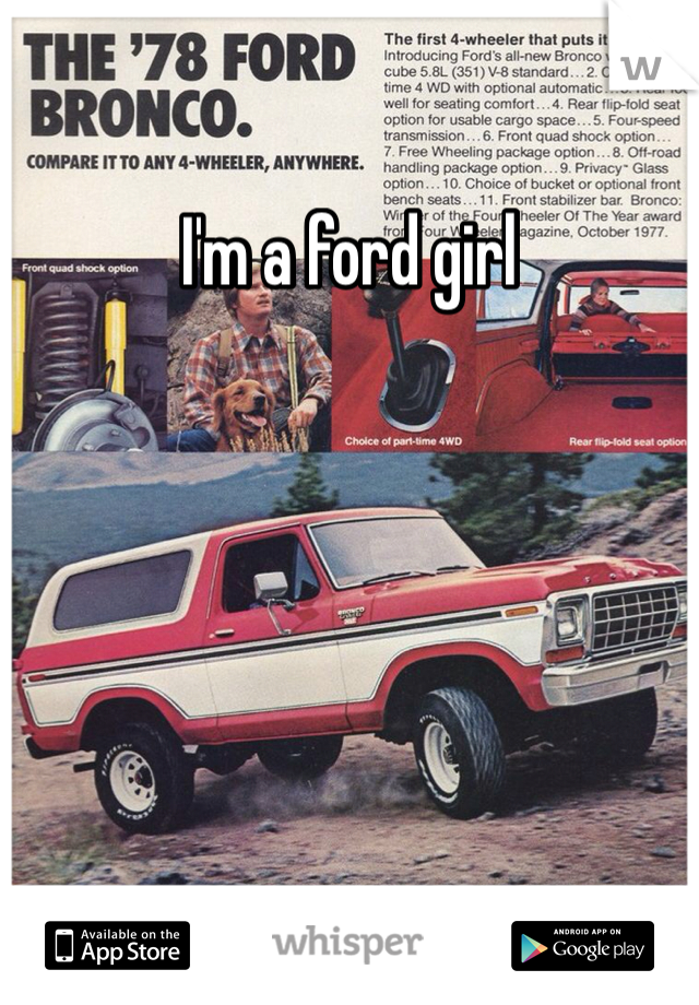 I'm a ford girl 