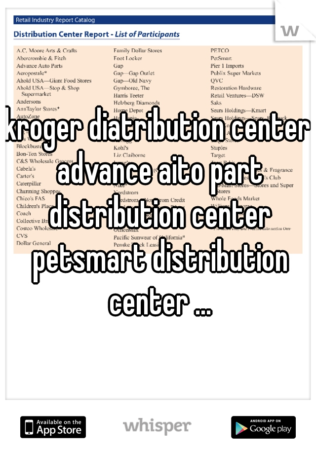 kroger diatribution center advance aito part distribution center petsmart distribution center ...