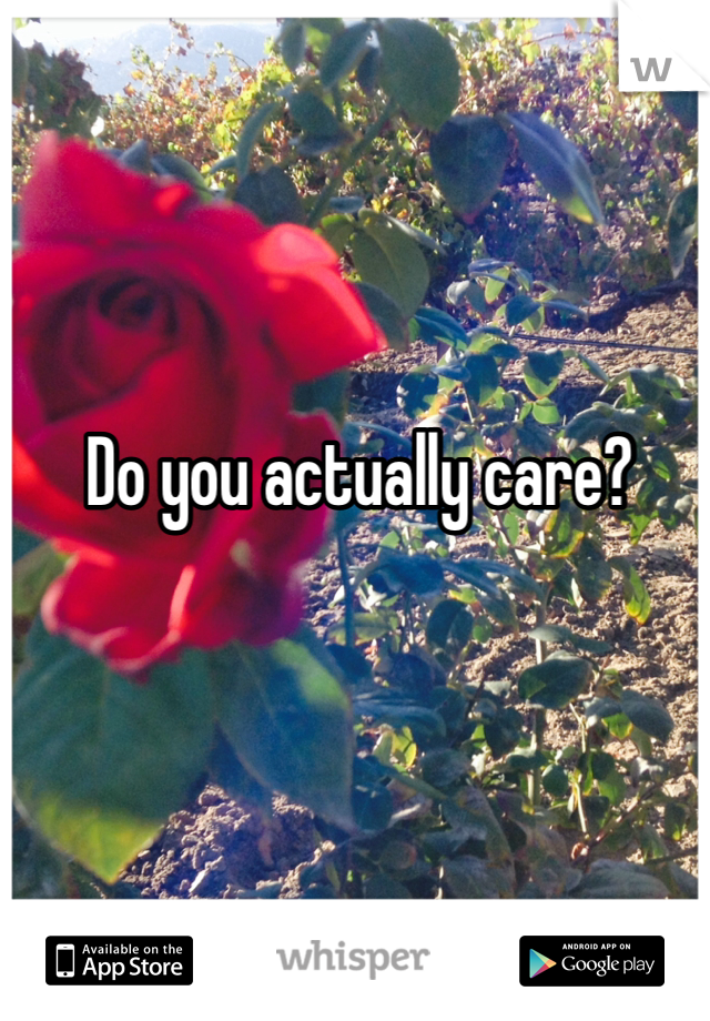 Do you actually care?