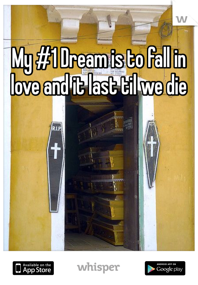 My #1 Dream is to fall in love and it last til we die
