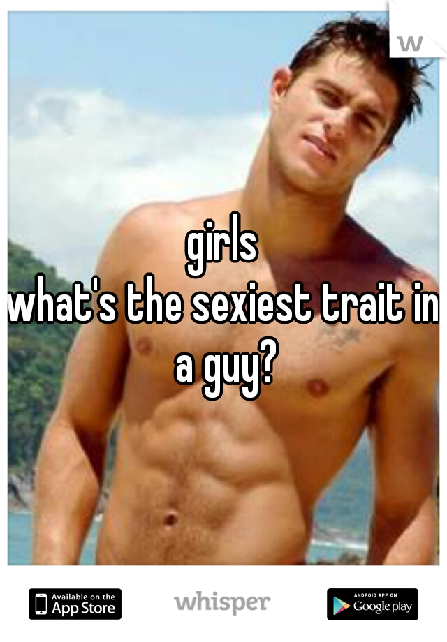 girls
what's the sexiest trait in a guy?