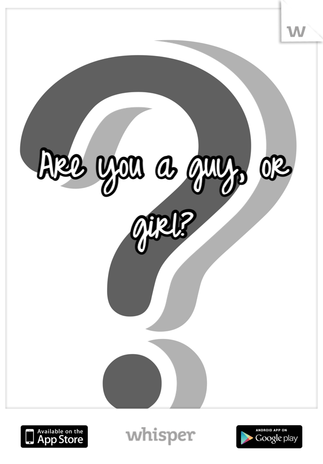Are you a guy, or girl?