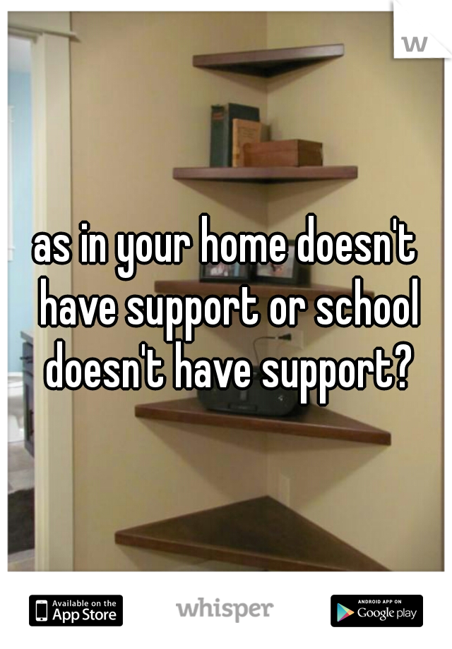 as in your home doesn't have support or school doesn't have support?