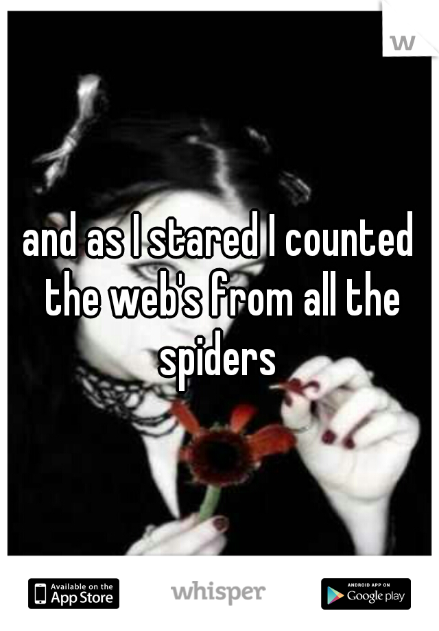and as I stared I counted the web's from all the spiders 