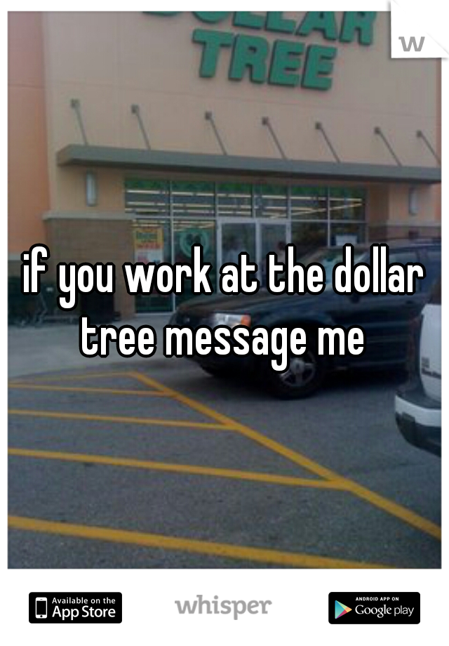 if you work at the dollar tree message me 