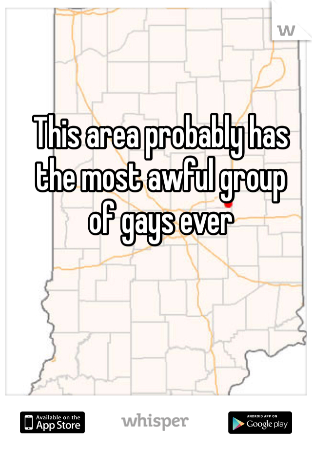 This area probably has 
the most awful group 
of gays ever