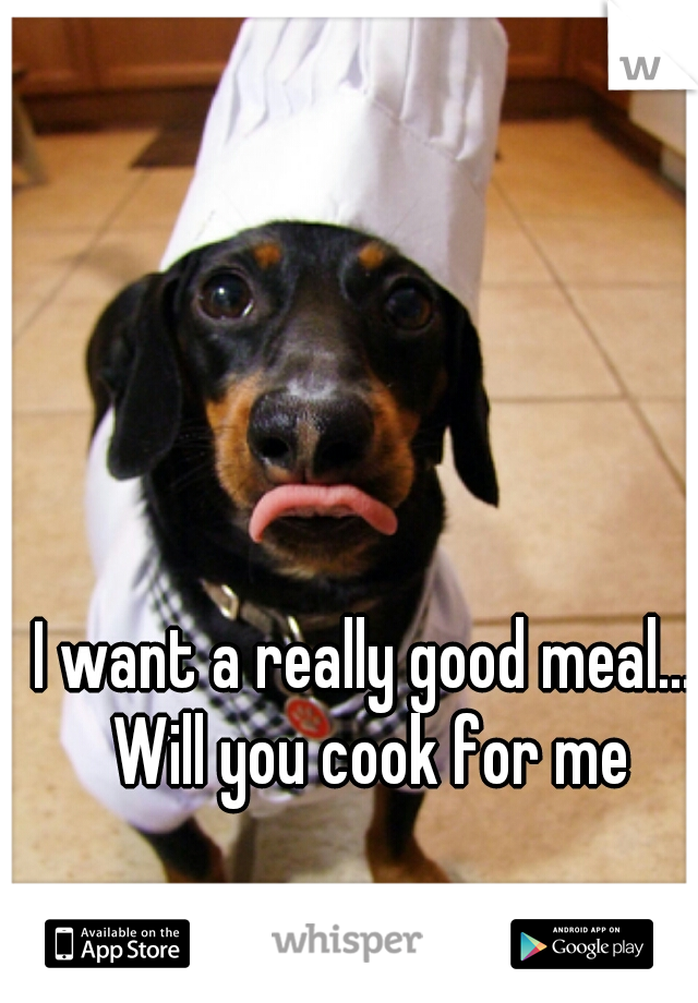 I want a really good meal... Will you cook for me