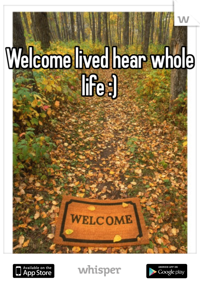 Welcome lived hear whole life :)