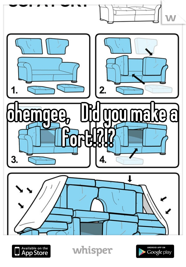 ohemgee,   Did you make a fort!?!?   