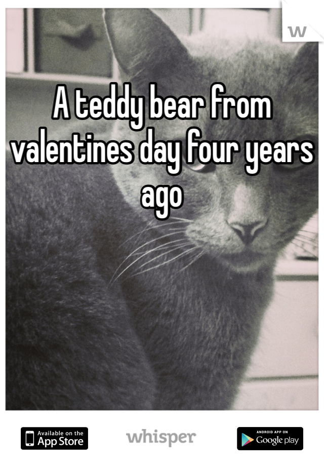 A teddy bear from valentines day four years ago 