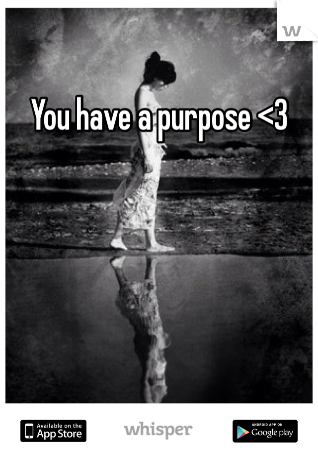 You have a purpose <3 