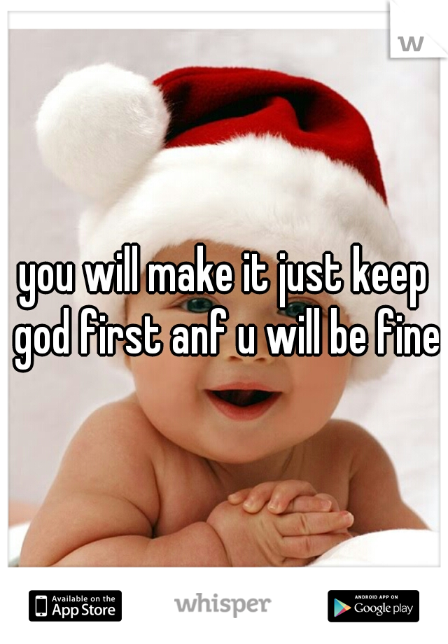 you will make it just keep god first anf u will be fine