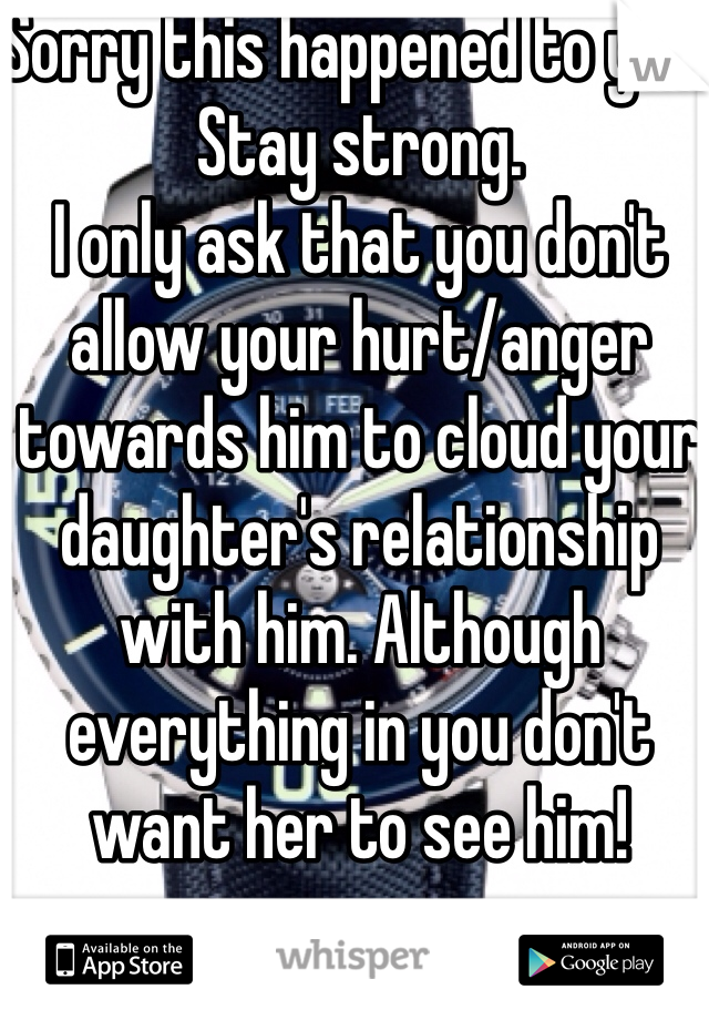 Sorry this happened to you. 
Stay strong. 
I only ask that you don't allow your hurt/anger towards him to cloud your daughter's relationship with him. Although everything in you don't want her to see him! 