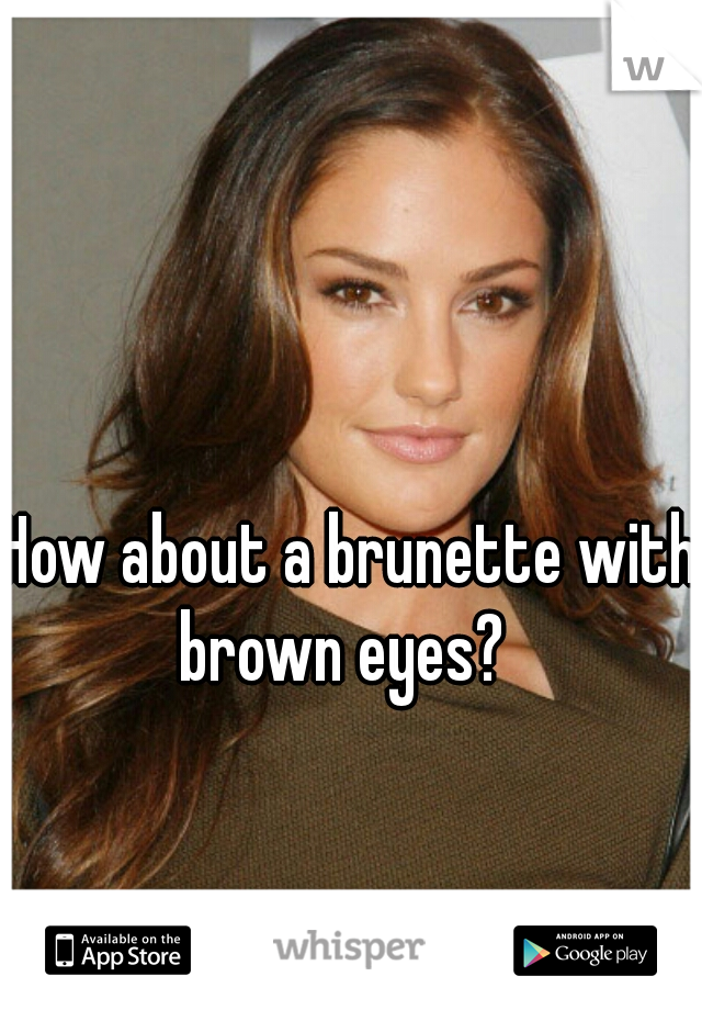 How about a brunette with brown eyes?  