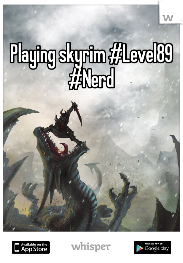 Playing skyrim #Level89 #Nerd