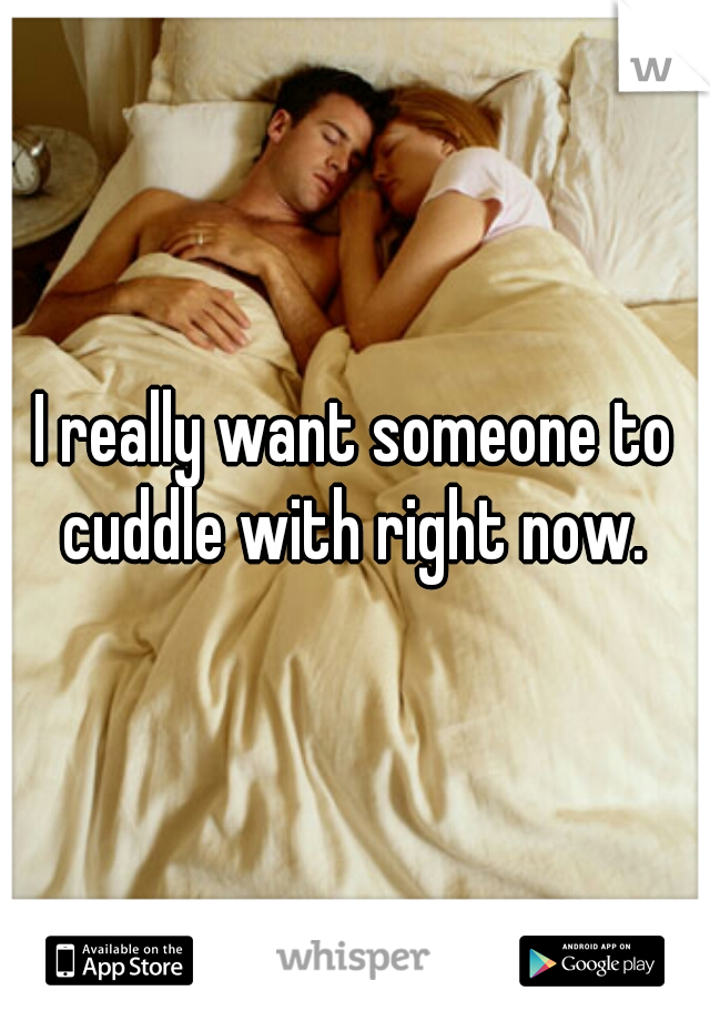 I really want someone to cuddle with right now. 