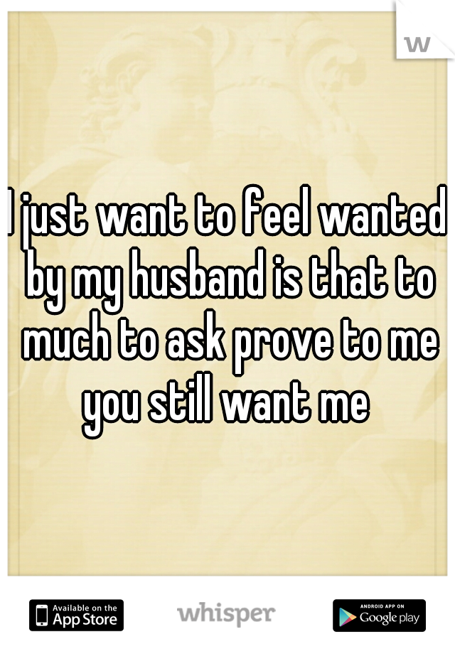I just want to feel wanted by my husband is that to much to ask prove to me you still want me 