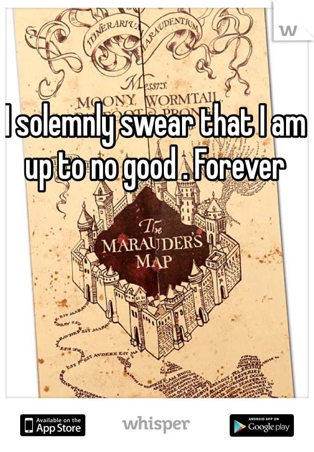 I solemnly swear that I am up to no good . Forever
