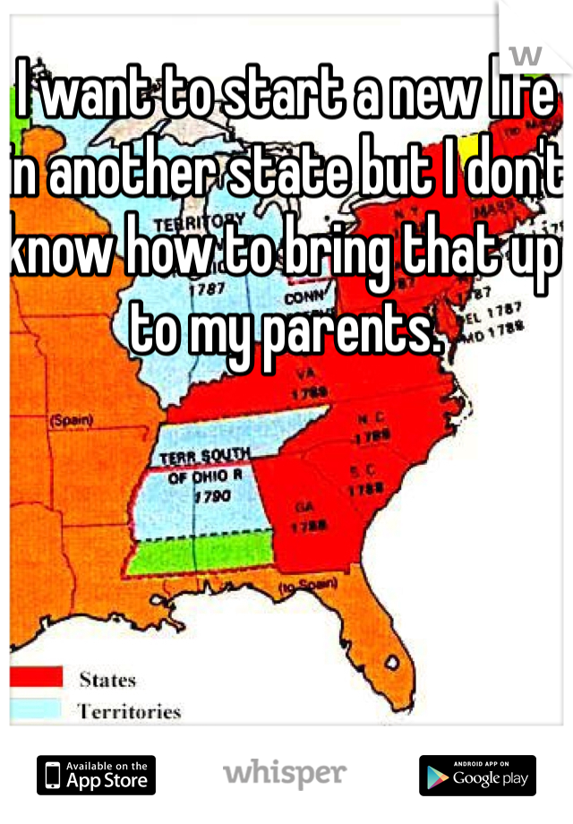 I want to start a new life in another state but I don't know how to bring that up to my parents.