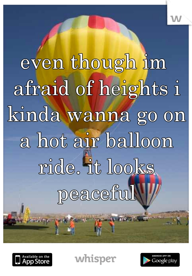 even though im afraid of heights i kinda wanna go on a hot air balloon ride. it looks peaceful