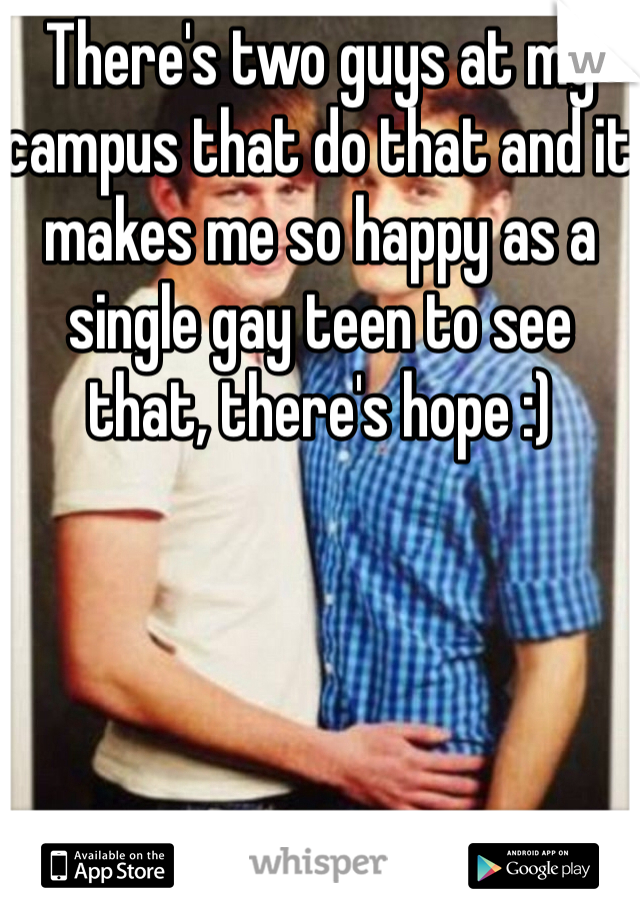 There's two guys at my campus that do that and it makes me so happy as a single gay teen to see that, there's hope :)