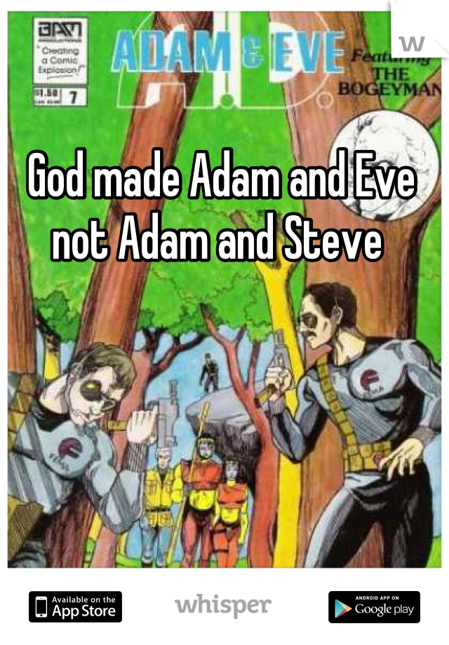 God made Adam and Eve not Adam and Steve 