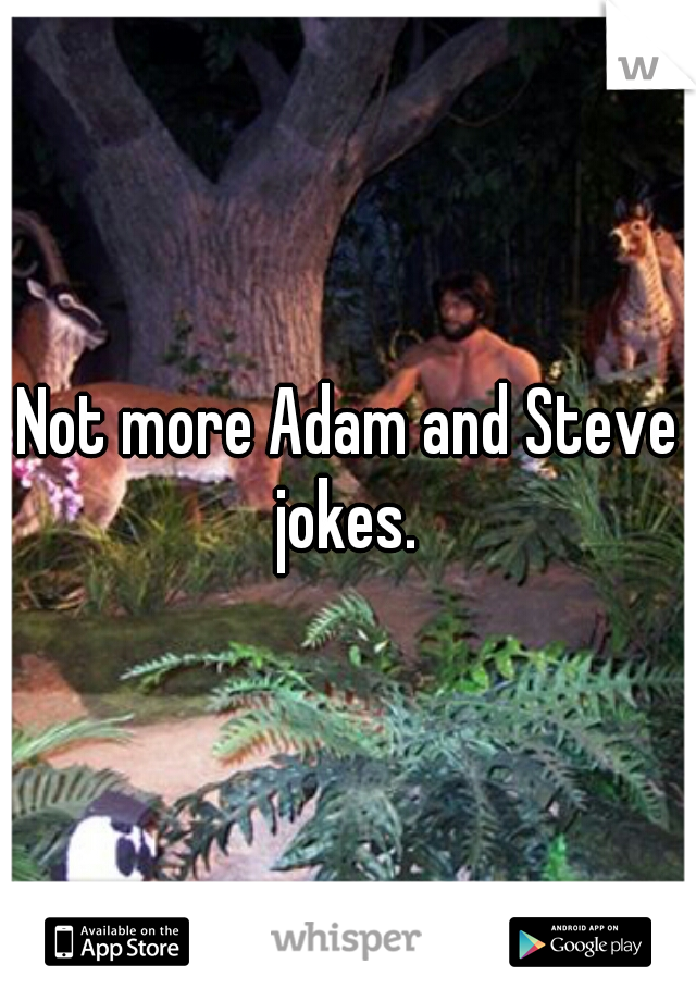 Not more Adam and Steve jokes. 