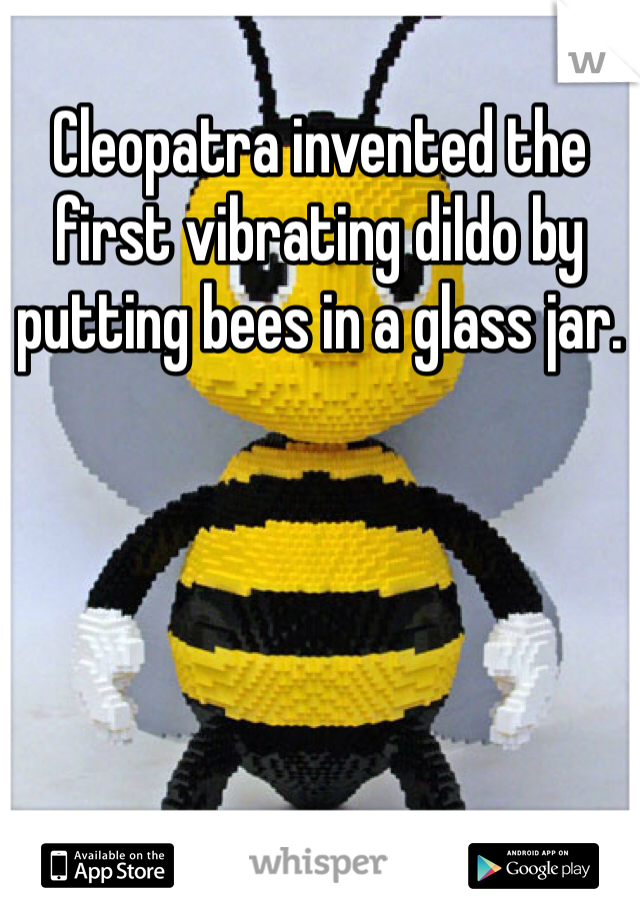 Cleopatra invented the first vibrating dildo by putting bees in a glass jar. 
