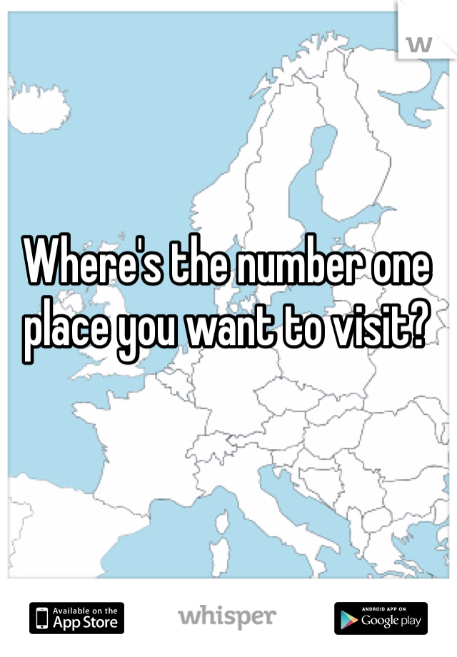 Where's the number one place you want to visit? 
