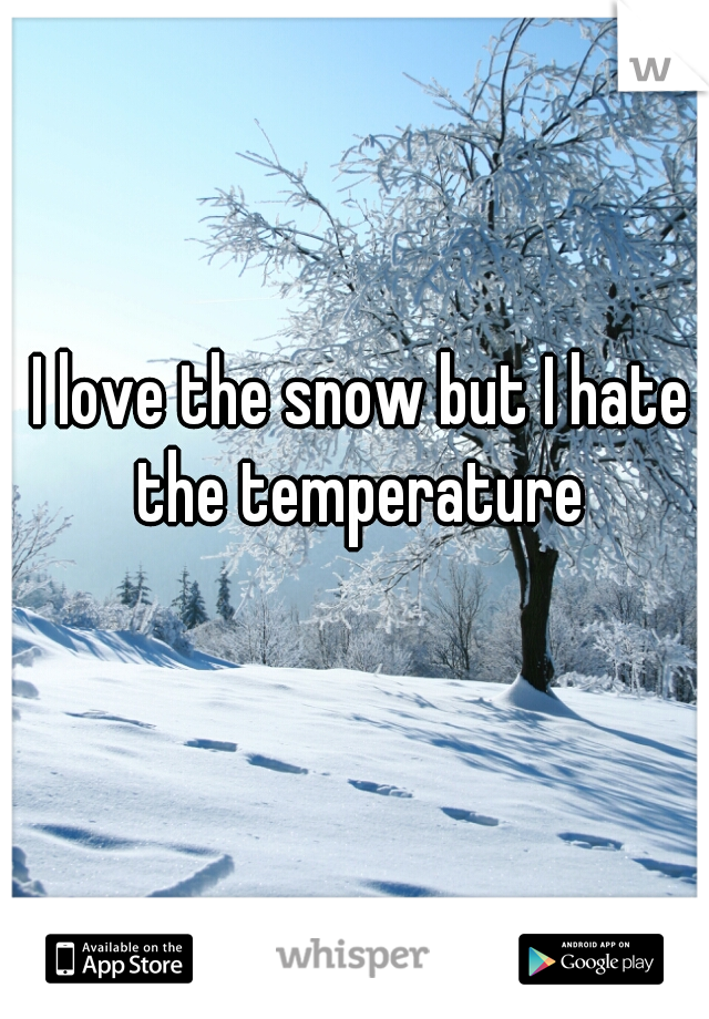 I love the snow but I hate the temperature 