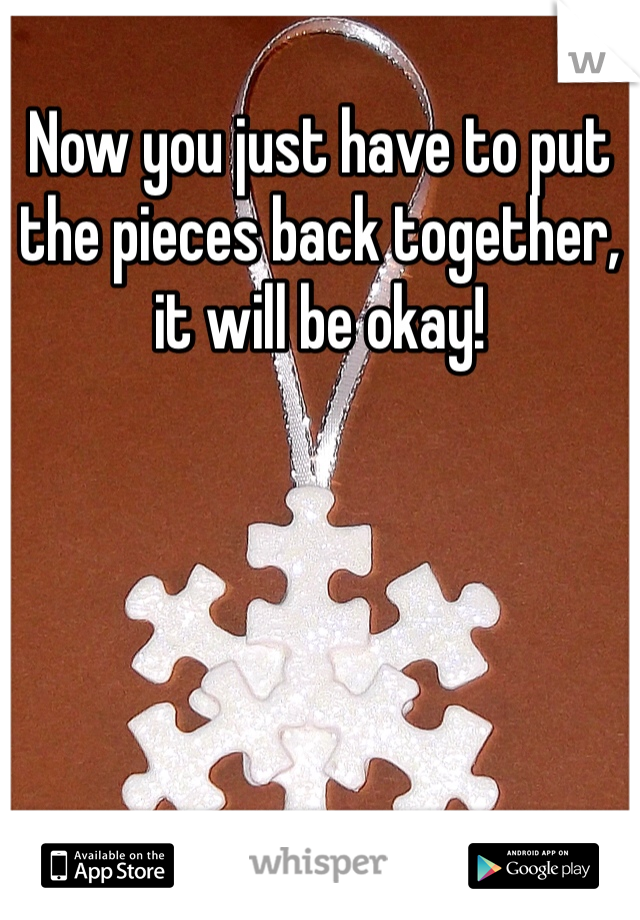 Now you just have to put the pieces back together, it will be okay! 