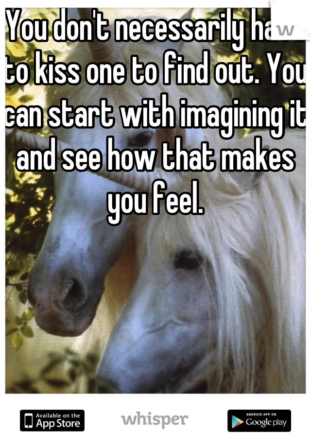 You don't necessarily have to kiss one to find out. You can start with imagining it and see how that makes you feel.