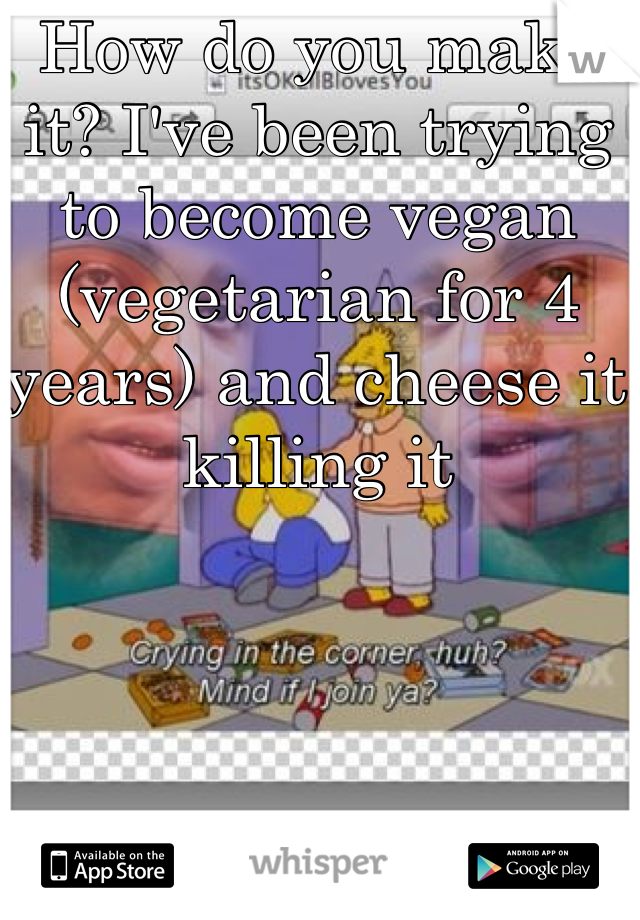 How do you make it? I've been trying to become vegan (vegetarian for 4 years) and cheese it killing it