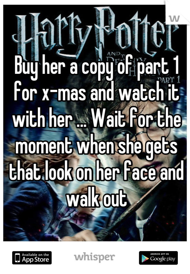 Buy her a copy of part 1 for x-mas and watch it with her ... Wait for the moment when she gets that look on her face and walk out