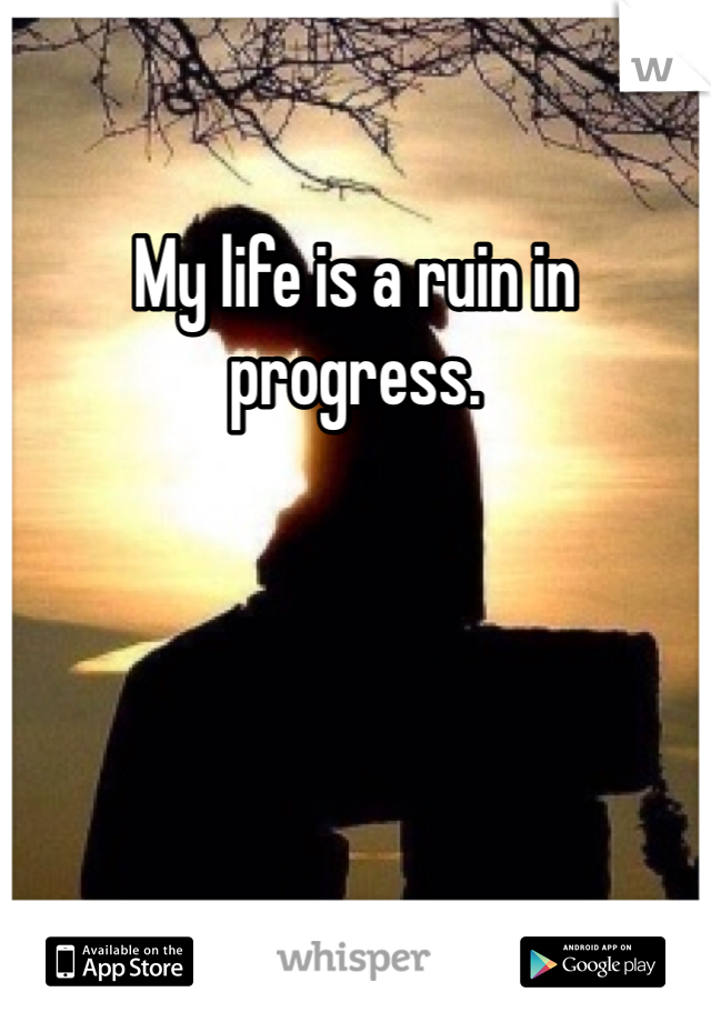 My life is a ruin in progress. 