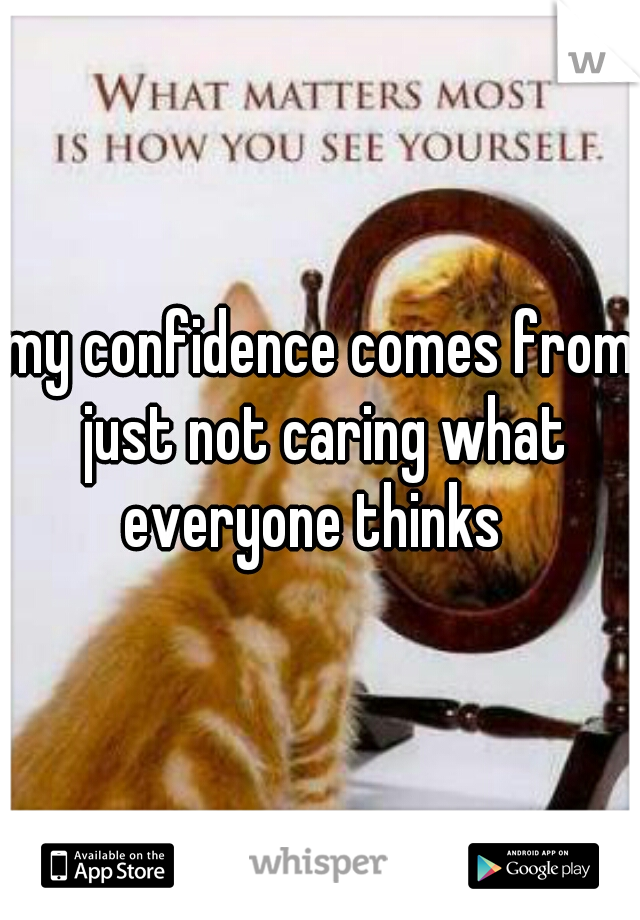 my confidence comes from just not caring what everyone thinks  