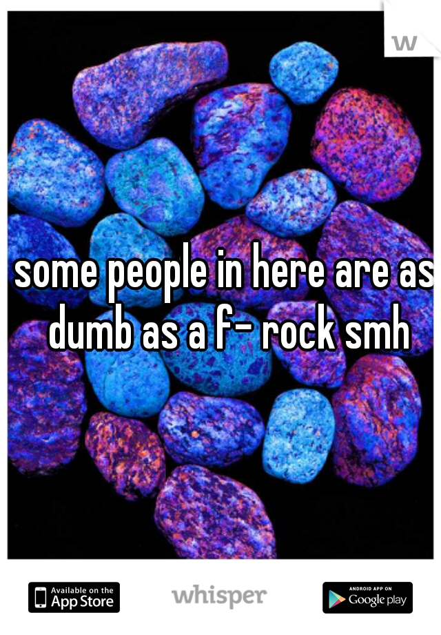 some people in here are as dumb as a f- rock smh