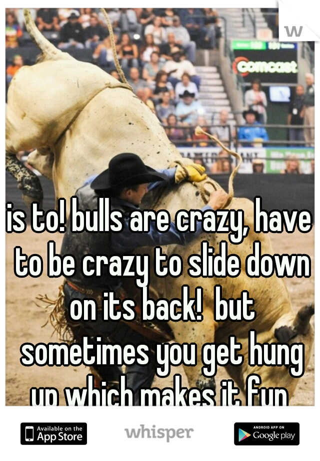 is to! bulls are crazy, have to be crazy to slide down on its back!  but sometimes you get hung up which makes it fun 