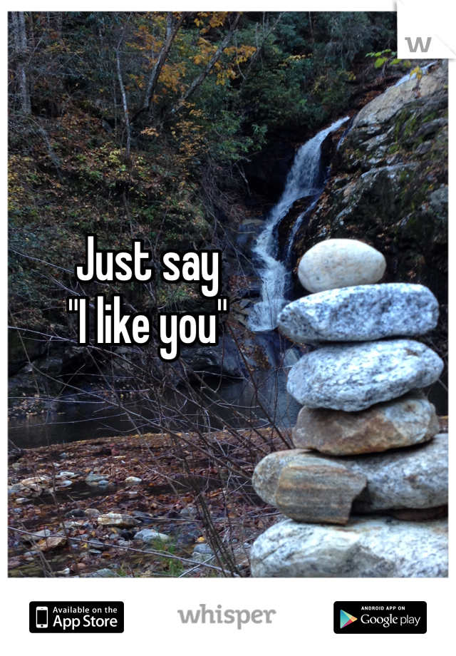 Just say 
"I like you" 