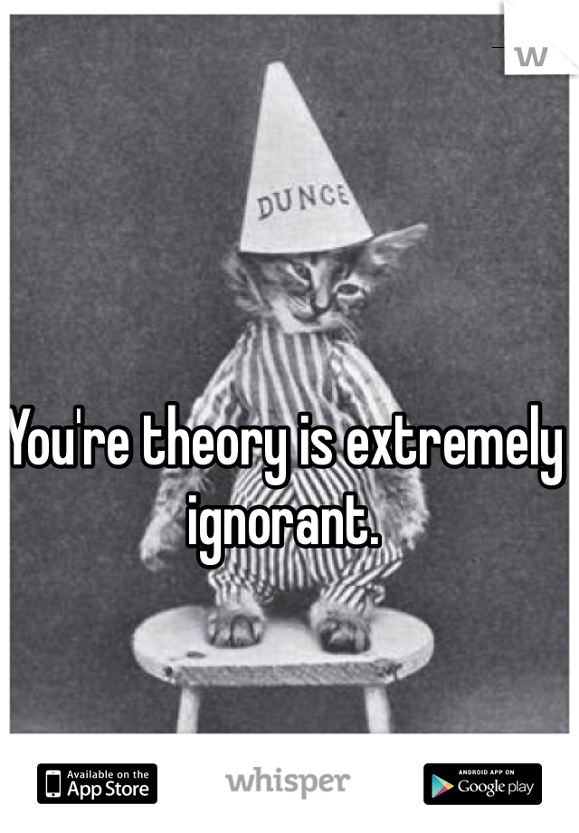 You're theory is extremely ignorant.